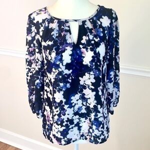 EXPRESS 3/4 Sleeve Floral Top Blouse XS
